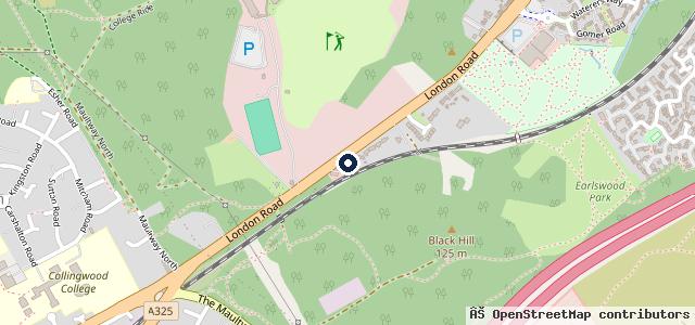 Map showing the location of Bagshot Garage