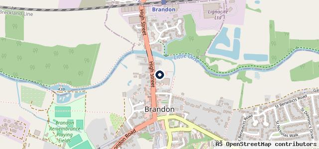 Map showing the location of Brandon Car and Motorcycle Centre