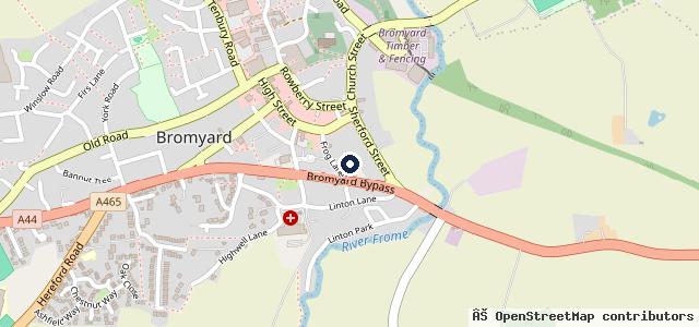 Map showing the location of Bishops of Bromyard