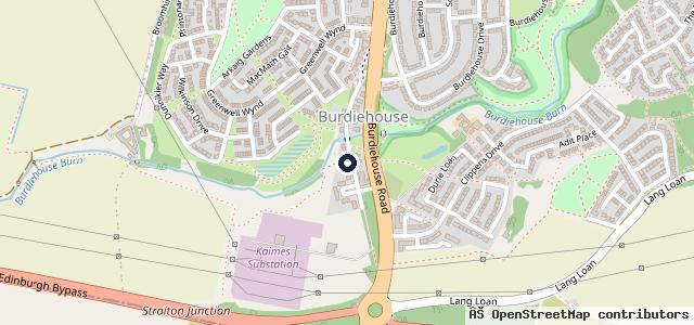 Map showing the location of Burdiehouse Garage