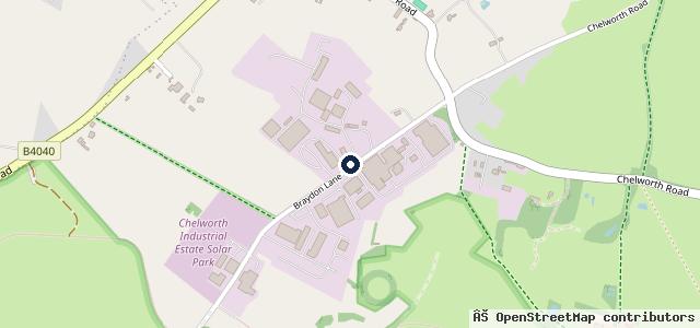 Map showing the location of Chelworth Garage