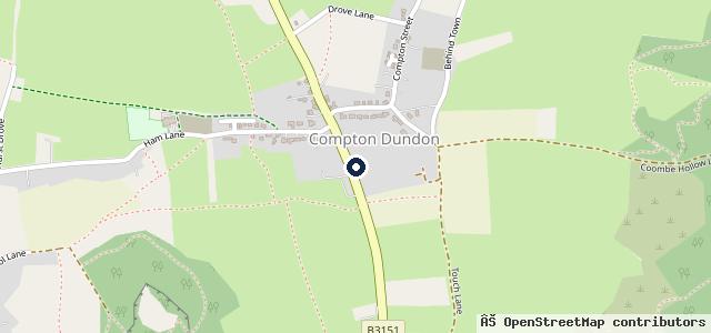 Map showing the location of Compton Dundon Garage