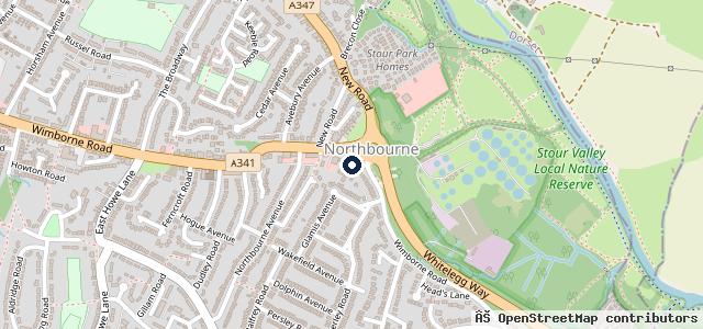 Map showing the location of Ensbury Garage