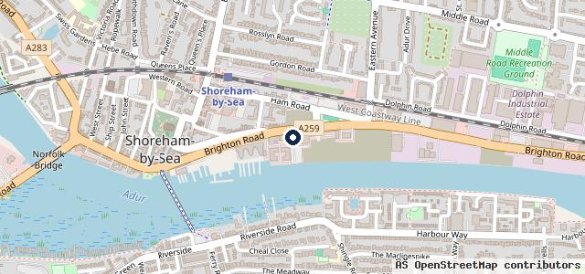 Map showing the location of Frosts Cars - Shoreham-by-Sea