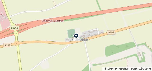 Map showing the location of Gladsmuir Garage