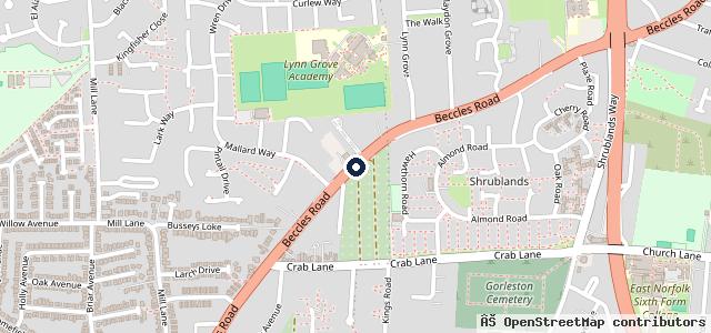 Map showing the location of Grosvenor Cars Norfolk