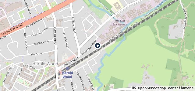 Map showing the location of Harold Wood Audi