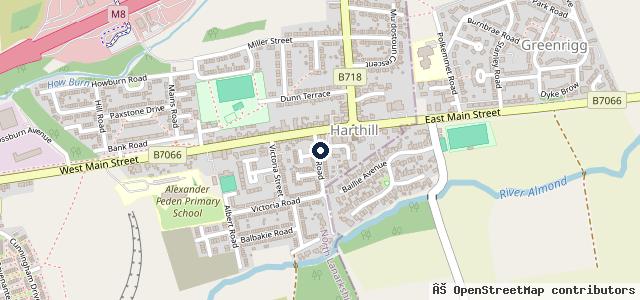 Map showing the location of Harthill Autopoint