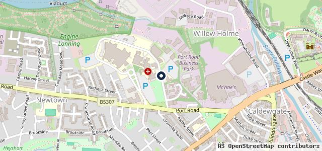 Map showing the location of Infirmary Street Garage