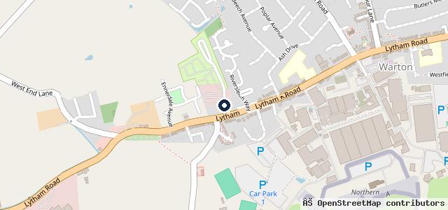 Map showing the location of Lytham Road Garage