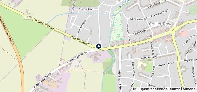 Map showing the location of Collier Row Tyre Service