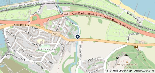 Map showing the location of Tan Y Bont Garage