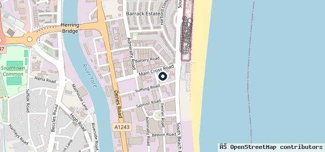 Map showing the location of Albies Workshops, MOT centre | Great Yarmouth