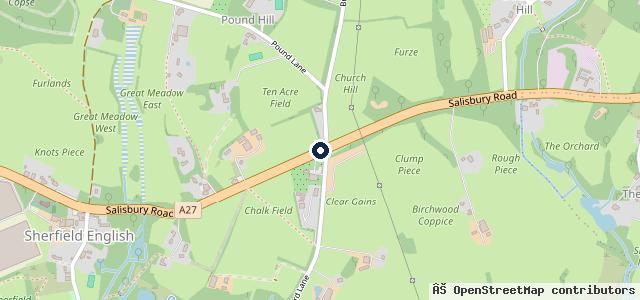 Map showing the location of Romsey Car Centre
