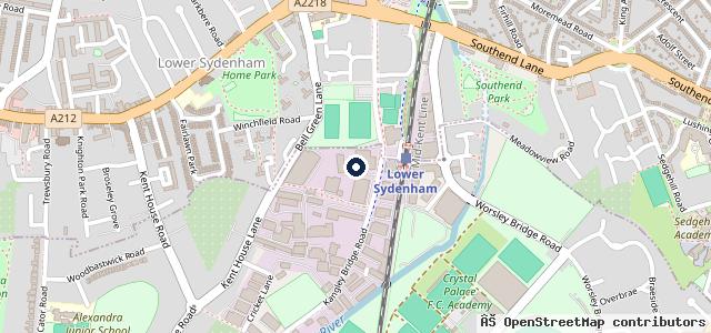 Map showing the location of Beckenham Mot