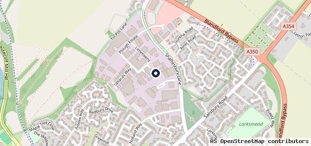 Map showing the location of Blandford Heights MOT & Service Centre Ltd