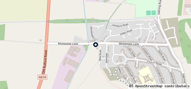 Map showing the location of Brookside Garage