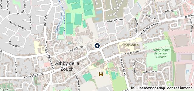 Map showing the location of Castle Garage (Ashby) LTD - Wood Street