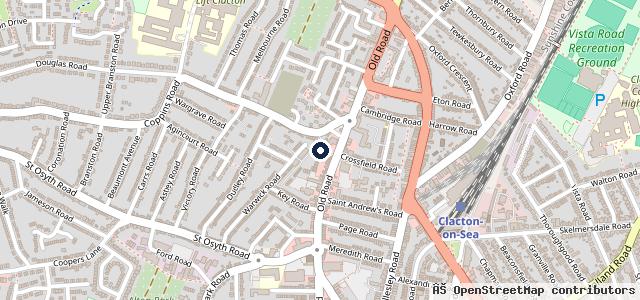 Map showing the location of Clacton MOT Centre