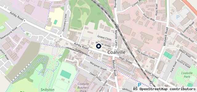 Map showing the location of Coalville Mot ,Service & Repair Centre