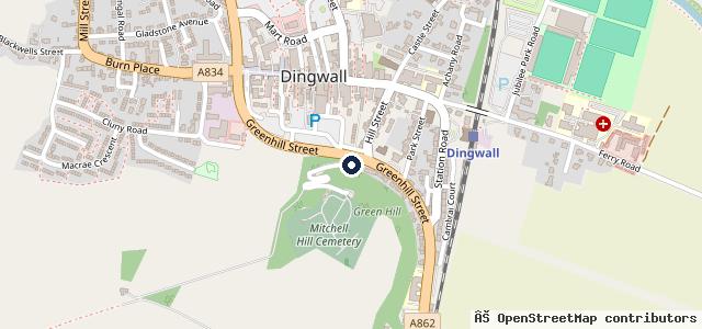 Map showing the location of Corntown Garage