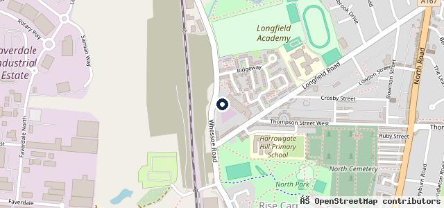 Map showing the location of Darlington MOT Centre