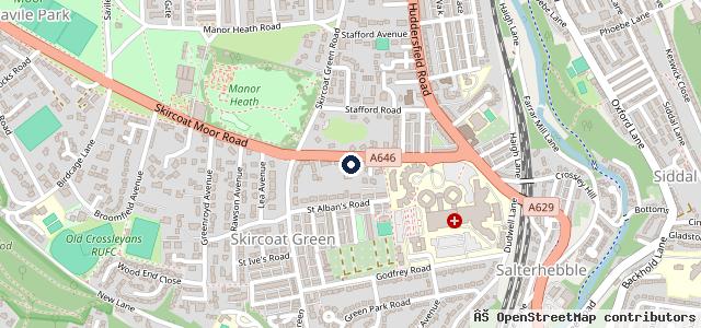 Map showing the location of Dryclough Lane Garage