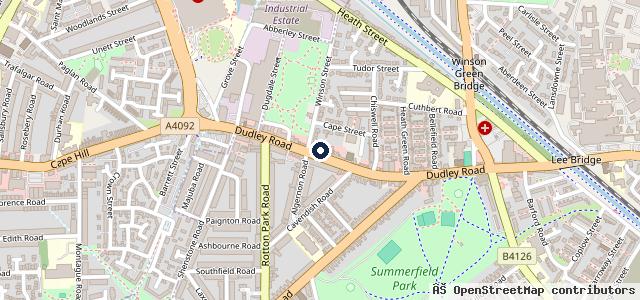 Map showing the location of Dudley Road M O T & Services