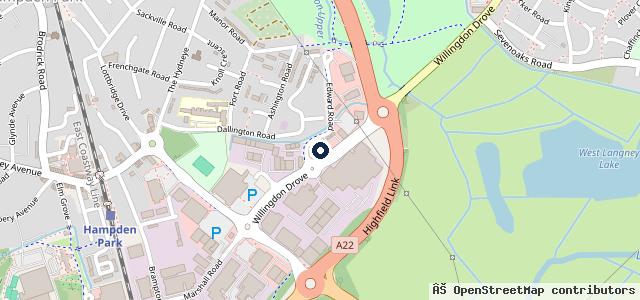 Map showing the location of Caffyns Eastbourne Audi
