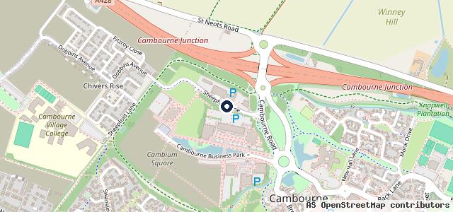 Map showing the location of BMW Elms Cambridge