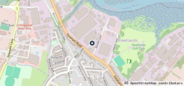 Map showing the location of Fareham Tyre and Autocare