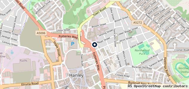 Map showing the location of Formula One Autocentres - Hanley