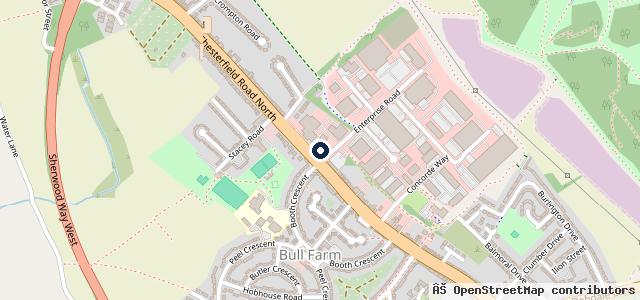 Map showing the location of Formula One Autocentres - Mansfield