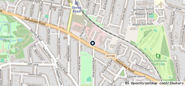 Map showing the location of Ipswich Vehicle Refinishers (Suffolk) LTD