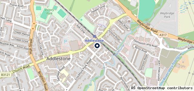 Map showing the location of Drivers Only Addlestone