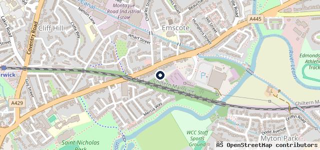 Map showing the location of Emscote Motors