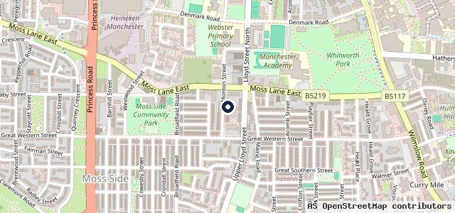 Map showing the location of Greenheys MOT Station LTD
