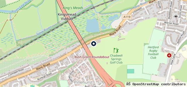 Map showing the location of Kwik Fit - Hertford