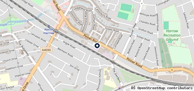 Map showing the location of Northern Motors Harrow