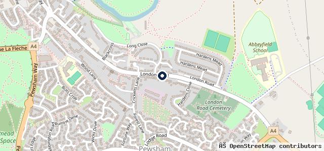 Map showing the location of Pewsham Garage