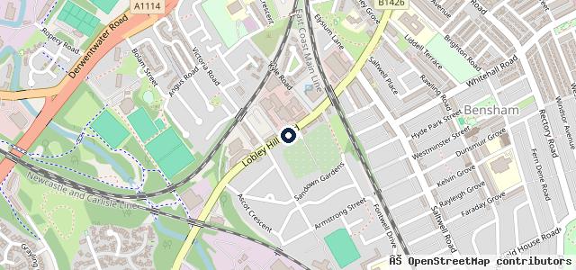 Map showing the location of Robins & Day Gateshead