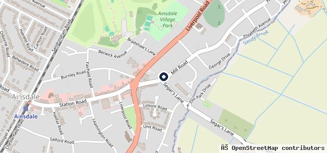 Map showing the location of Ainsdale Garage