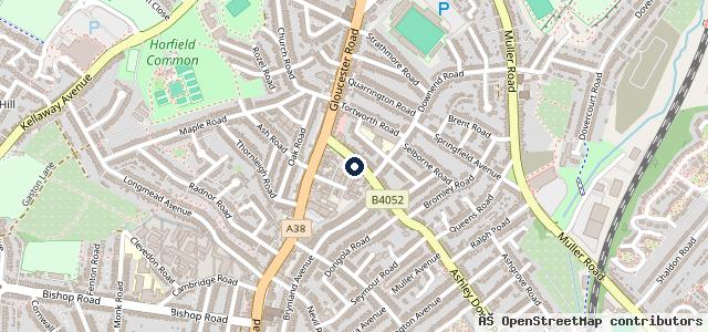 Map showing the location of Ashley Down Garage Services