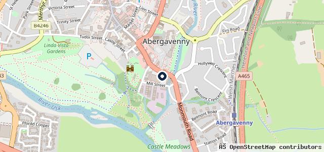 Map showing the location of ATS Euromaster Abergavenny