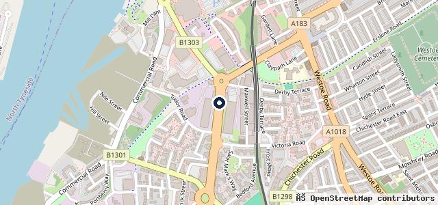 Map showing the location of ATS Euromaster South Shields