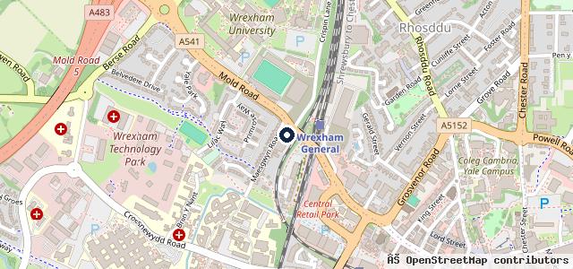 Map showing the location of ATS Euromaster Wrexham