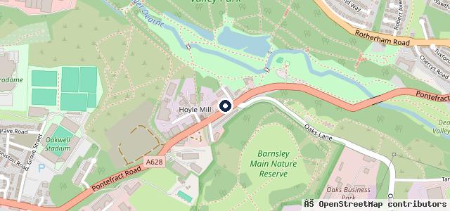 Map showing the location of Barnsley Auto Centre
