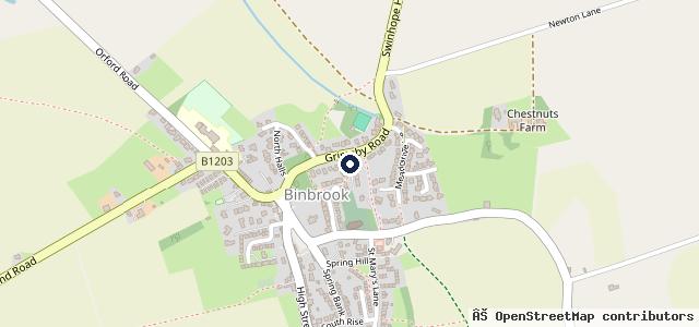 Map showing the location of Binbrook Motors