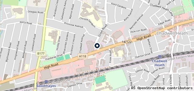 Map showing the location of Halfords - Chadwell Heath
