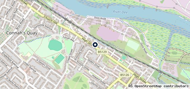 Map showing the location of Deeside Motor Centre
